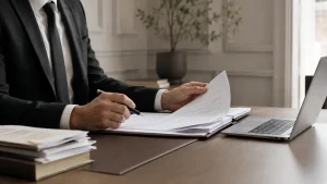 Avocat executare silită Timișoara analizând documentele unui dosar de executare